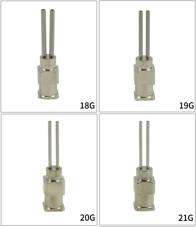 
High Precision Double Head Glue Dispensing Stainless Steel Syringe Needles 