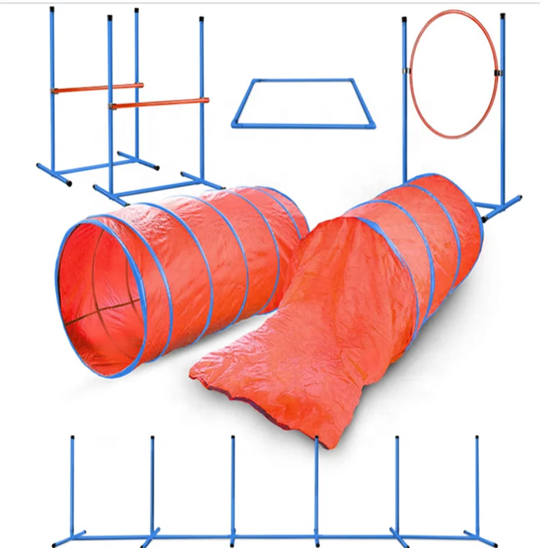 Dog Agility Training Equipment Custom Hot-selling Tunnel Poles Hurdles Exercise Pet Obstacle Course Agility Pet Training Set