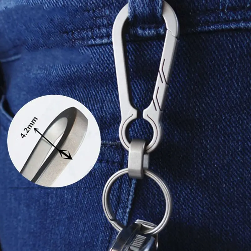 luxury Metal keychain titanium titanium carabiner keychain titanium keychain