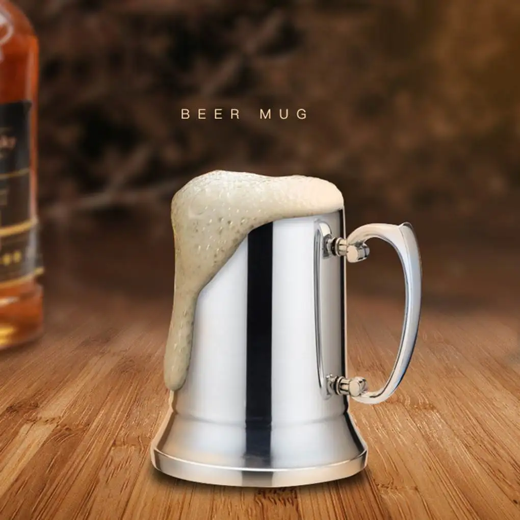 Stainless Steel Beer Mug for Home Party Handled Metal Mug Cup Beer Stein Custom for Beer Water Juice Drinking