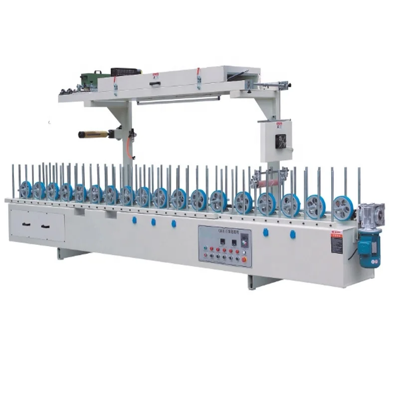 BXW300C woodworking machinery cold glue wpc upvc profile wrapping machine