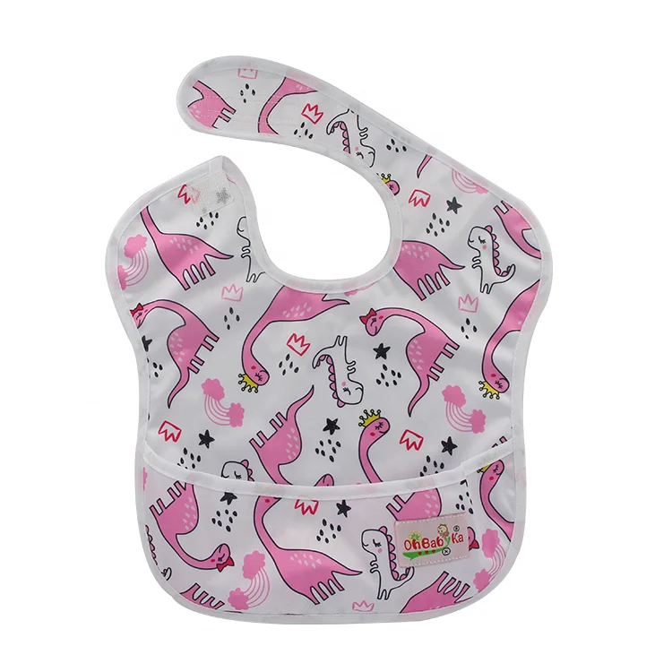 Waterproof Sleeveless child eating learning bib baby food pocket catcher bibs