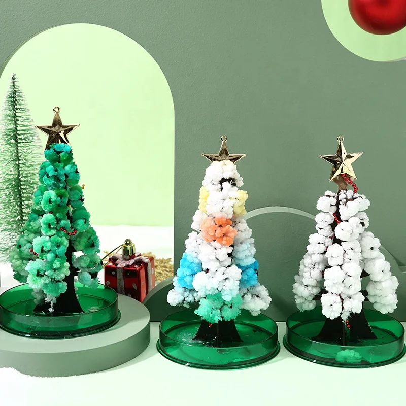yuyang Festival Decorations Funny DIY Crystal Growing Tree Gift Toys Kids Paper Magic Christmas Tree