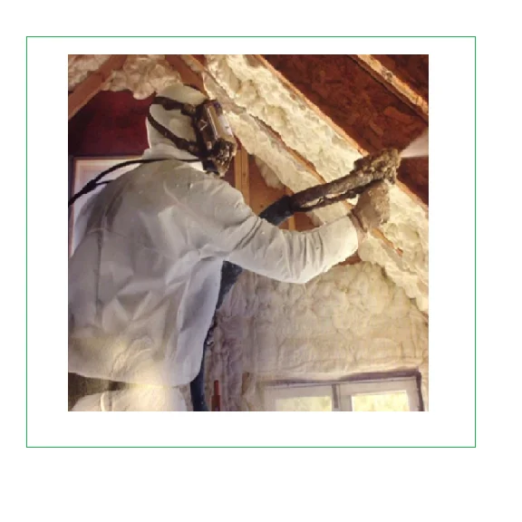 two-component closed cell spray Polyurethane foam mixed with H2O blowing agent