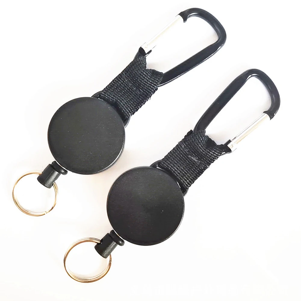 Retractable Keychains Ring Set Retractable Badges Reel Clip with Steel Wire Cord Up to 25