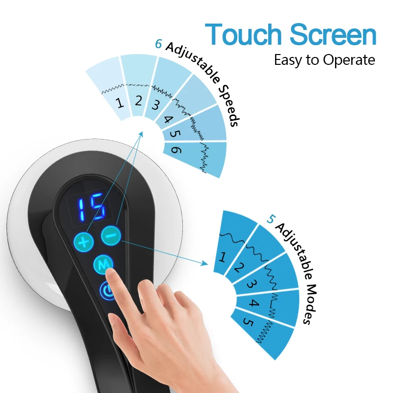 PL-665DC Handheld Electric Relax Massage Tool with 5 Modes & 6 Vibration Speeds