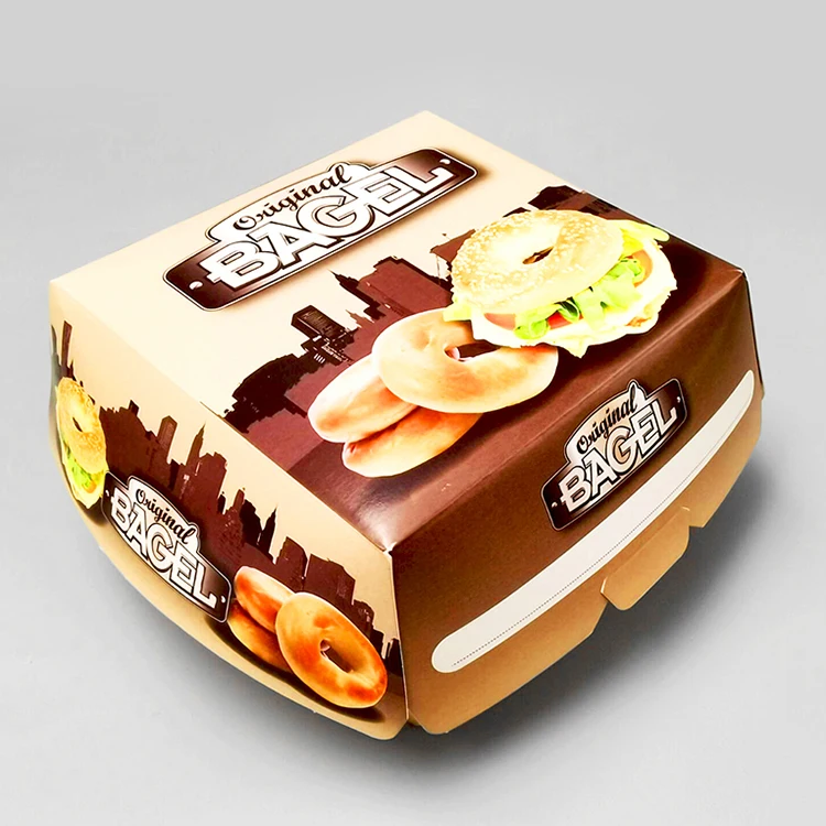 Kingwin Custom Disposable Food Grade Cardboard Hamburger Packaging Paper Burger Box