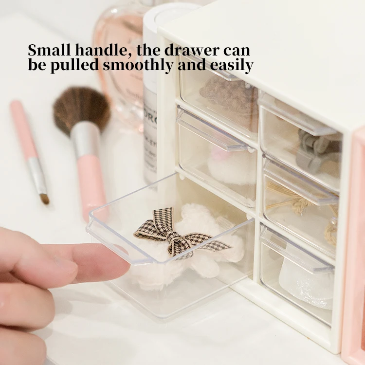 6-grids PS Factory wholesale Household products desktop storage plastic Jewelry storage box Stationery storage box for sale