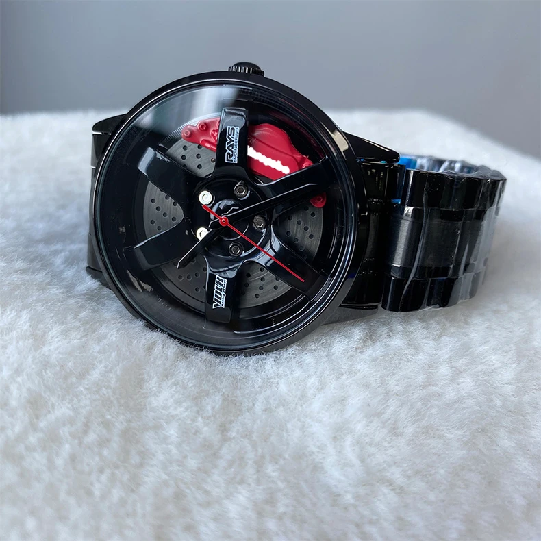 2022 New Wheel Rim Hub Watches Men Custom Design Quartz Wristwatch Super Car Rim Watch Waterproof TE37 Watch Volk Racing Rays