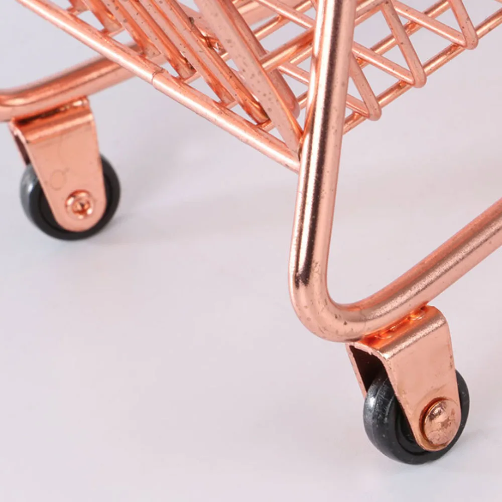 Роскошная стальная миниатюрная двухслойная корзина для покупок, декоративная губка для макияжа, держатель для раковины, блендера