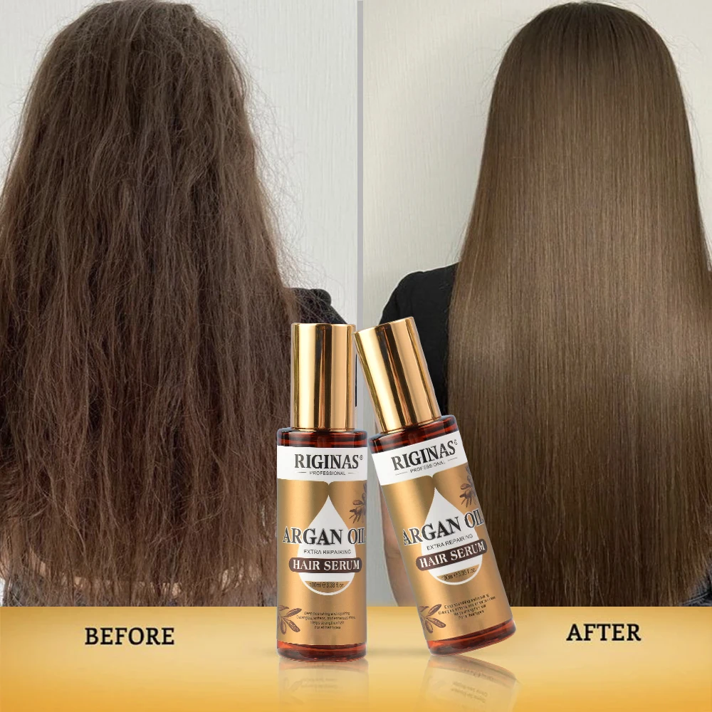 Riginas Private Label Profession Salon Deep Nourishing Organic Argan Oil Repairing Hair Serum
