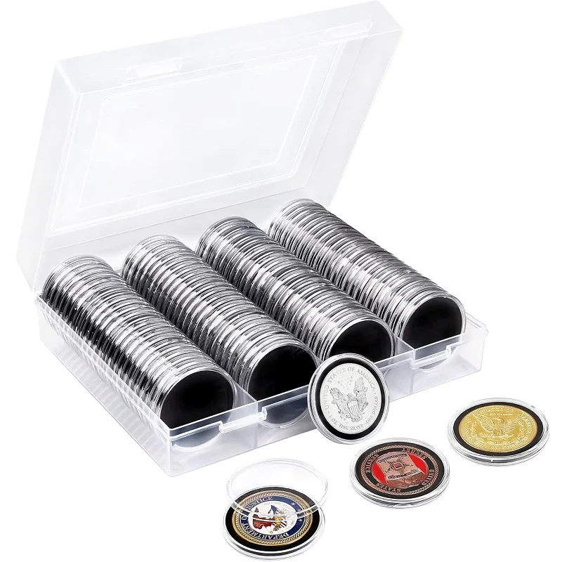 Custom Transparent Coin Collecting Holders Bullion Coin Boxes Plastic Storage Organizer Box Coin Capsules Case