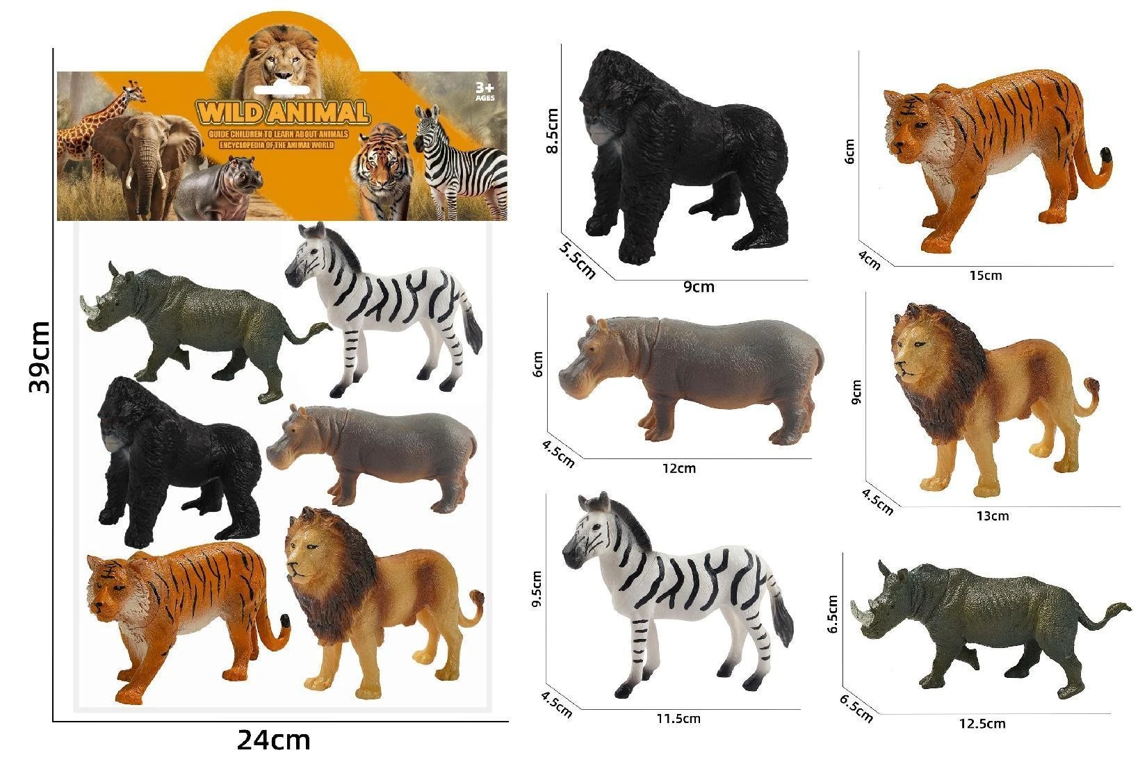 A401 Customized wholesale animal dolls elephant model zoo wild African male baby simulation toy direct deal