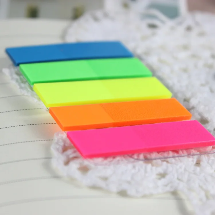 
Memo Pad Custom Neon Page Markers Sticky Note Tabs Colored Index Tabs Flags Fluorescent Pet Sticky Notes Plastic Bookmark 