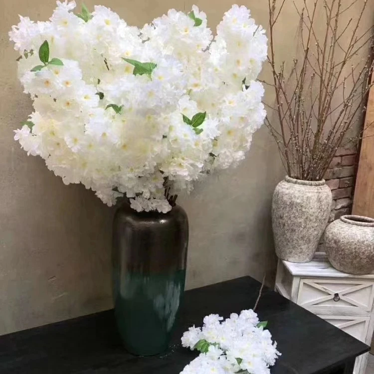 Factory direct sale Artificial cherry blossom branch long stem flowers for wedding party decoration