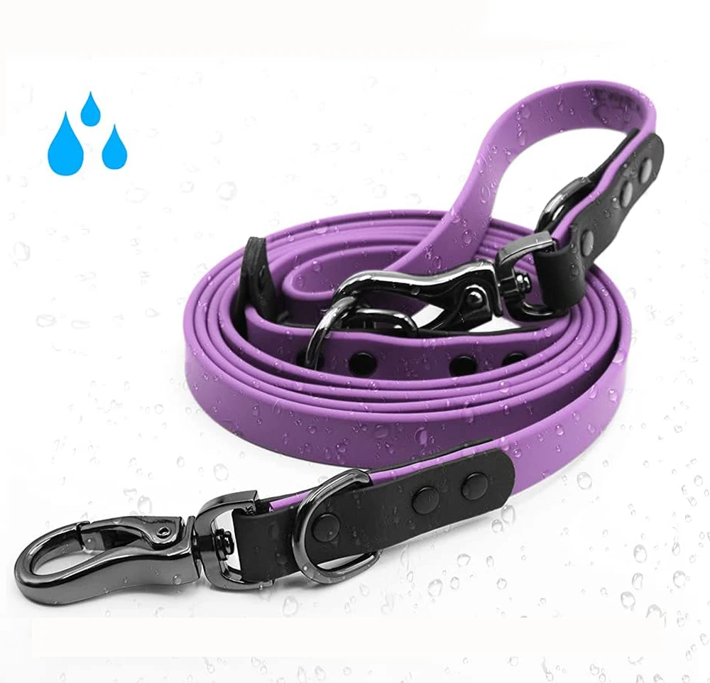 Durasoft Multifunctional Waterproof PVC Coated Nylon Adjustable Hands Free Pet Dog Leash Heavy Duty Snap Hooks Plastic Material