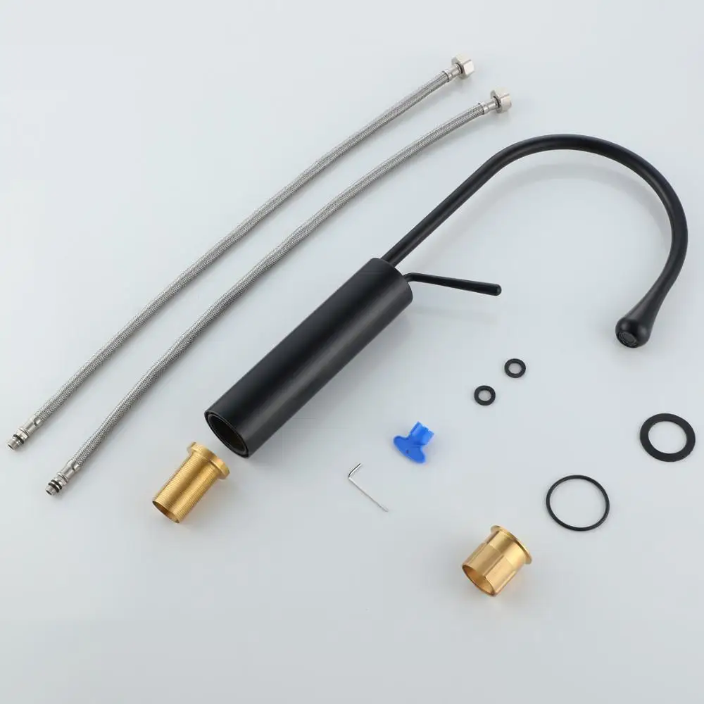 Beelee Black Color Bathroom Brass Water Drop Wash Basin Mixer Taps