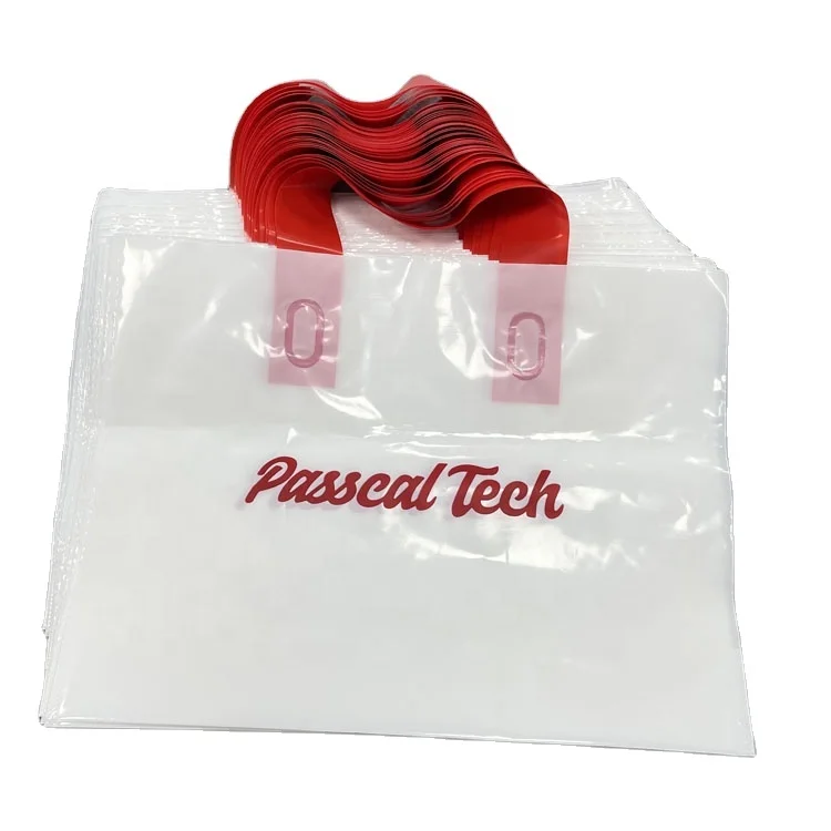 Good Quality White Plastic Shopping Bags With Handle For Clothing Custom Logos Plastic Bag For Shop Packaging Clothes
