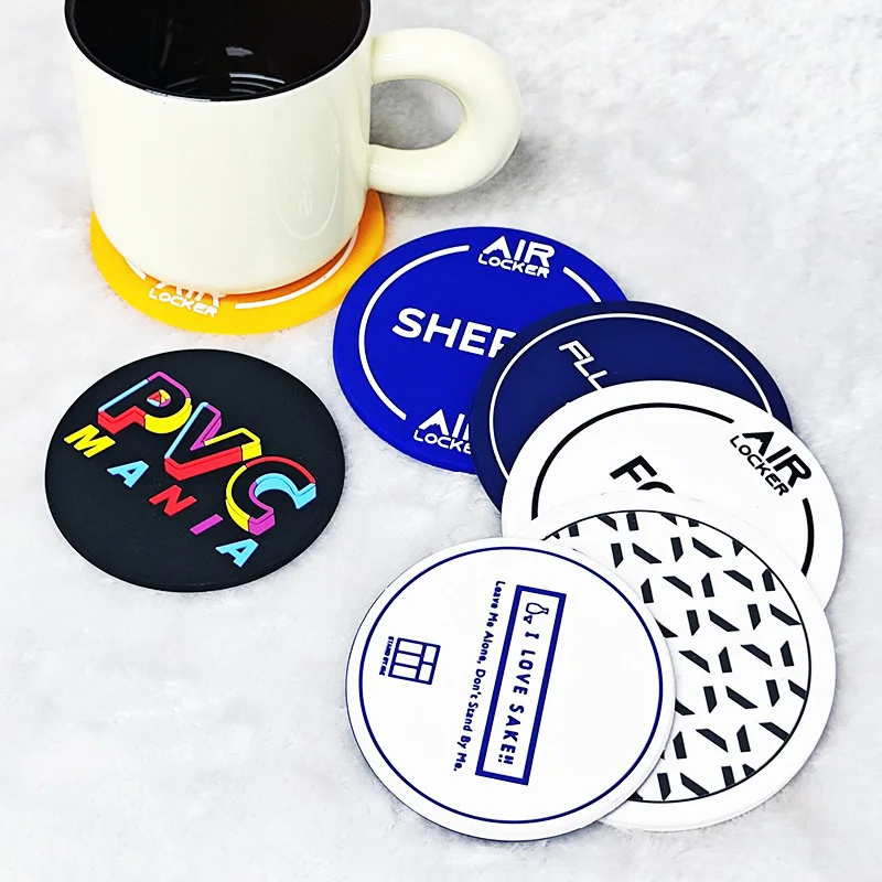 Wholesale Promotion Custom round Soft PVC Car Cup Holder Tea Coaster Classic Style for Coffee and Customizable