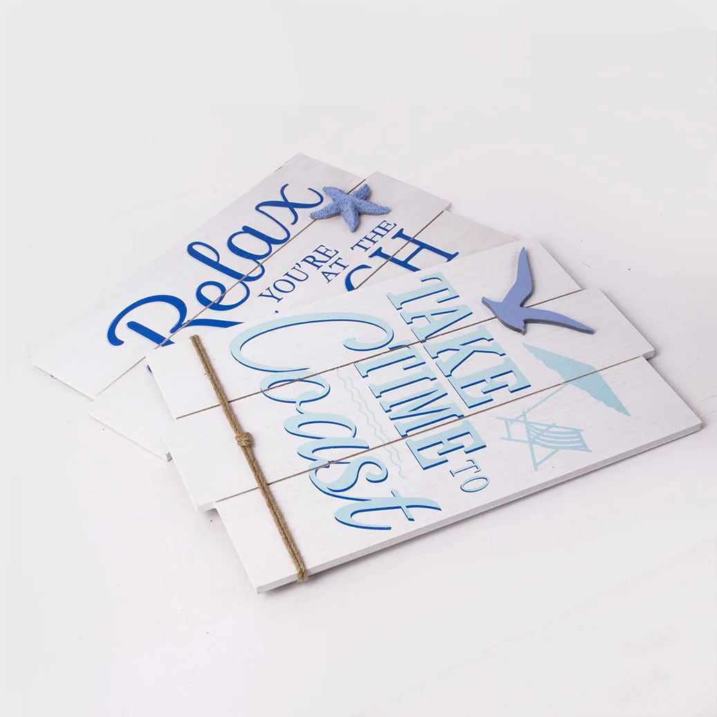 Marine Wall Hanging wooden crafts Decorative Beach Plaque Blank Plaque Sign Board