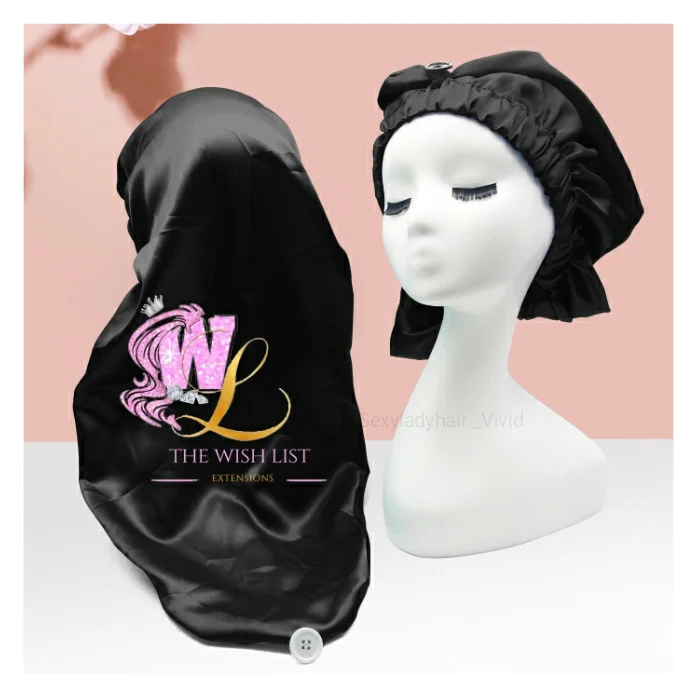 Атласные ночные длинные большие косички для волос с логотипом на заказ мягкие шляпки сна и шелковые обертывания шляпка