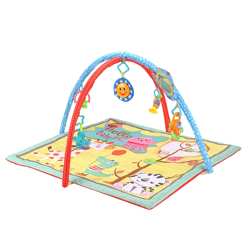 Baby Rectangular Hemming Hanging Toys Baby Soft PlayMat Newborn Sleeping Mat Cartoon Gym Play Mat Blanket Gym Crawling Pad