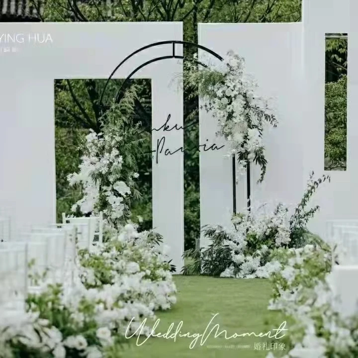 JAROWN New Wedding Props Truss Arch Background Ornaments Wedding Stage Curved Square Pillars Arched Door Decoration Flower Stand
