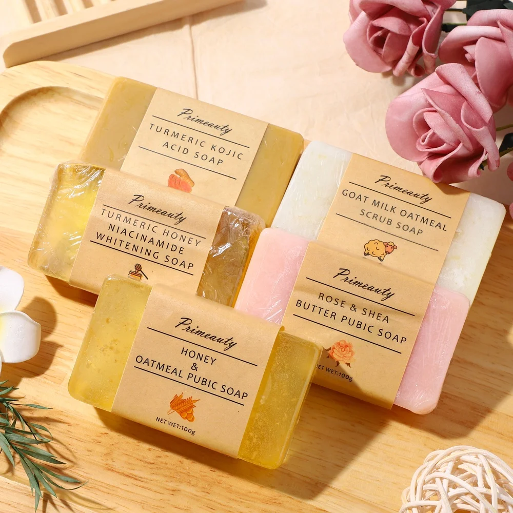 Private Label Women Wash Cleaning Bubble Foam Organic Handmade Bar Rose Shea Butter Honey Vegan Ph Balance Yoni Soap