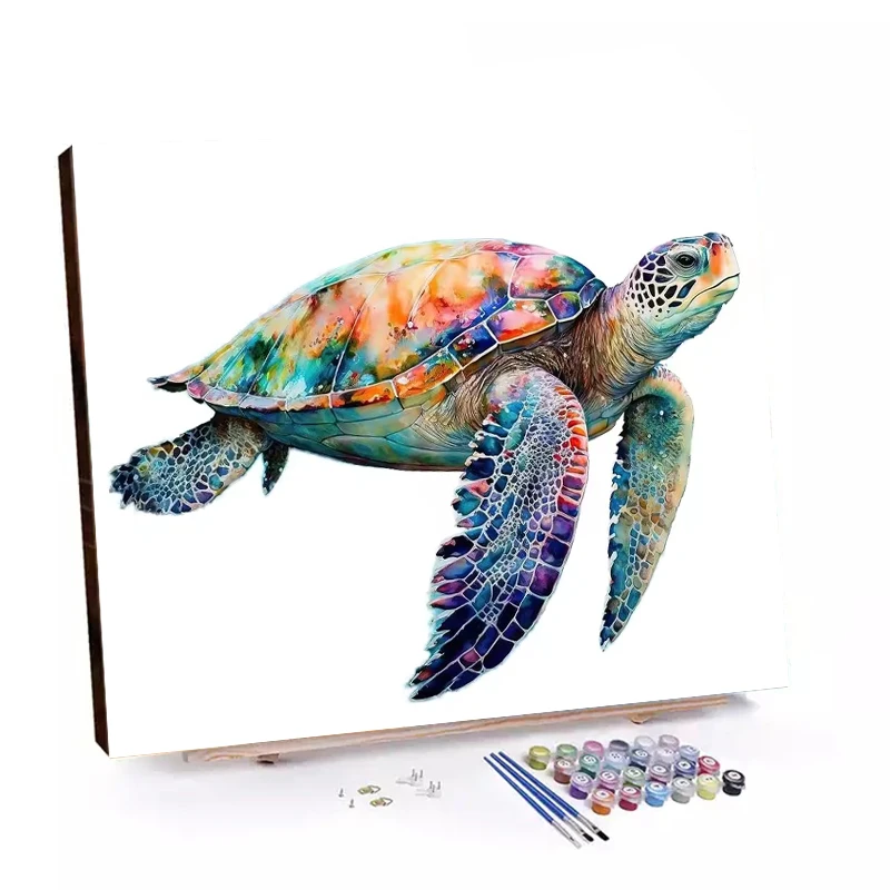 Adults Starter Kit Sea Turtle Animals Handwork Cartoon Canvas40x50cm Acrylic Paint by Numbers DIY Home Decoration
