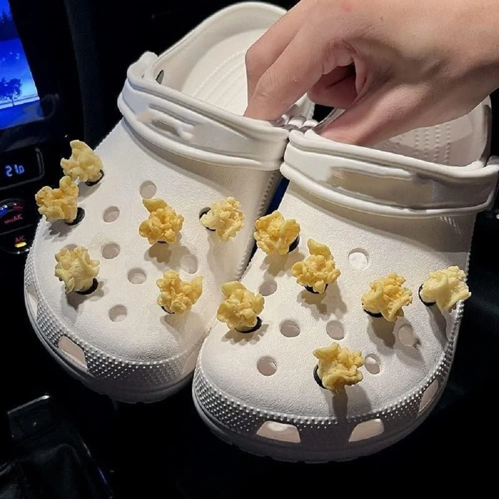 New Arrival Clog Luxury Shoe Decoration 3D Clog charms Clogs Food Decorations Popcorn Accessories for Christmas