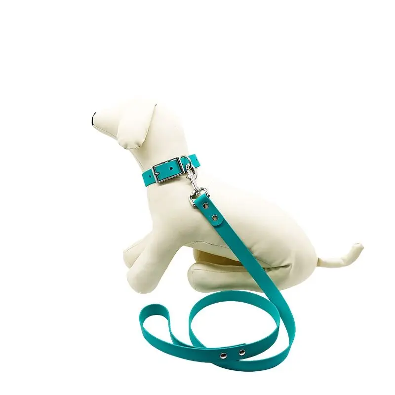 Pet supplies PVC waterproof pet collar traction rope Soft and durable dog collar leash