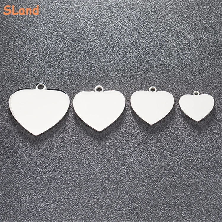 SLand Engravable Jewelry Manufacturer Wholesale Engraving Products Blank Charm Disc Pendant Custom Stainless Steel Logo Tags