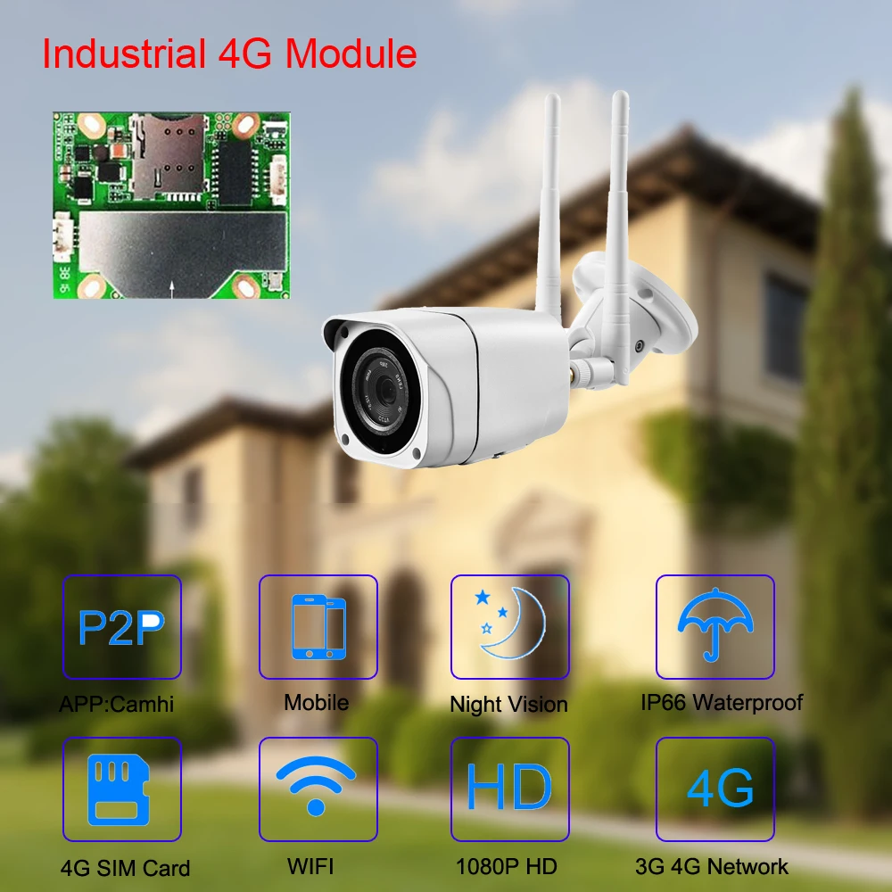 HD 1080P 4G solar wifi ip camera small mini housing waterproof IP67 bullet type outdoor security sim card