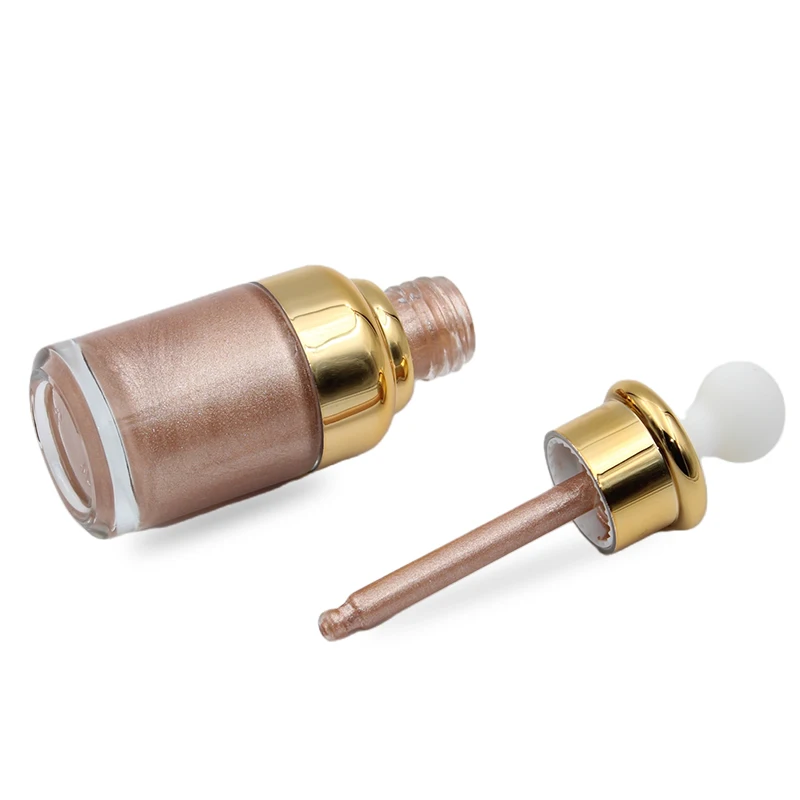 Dropper bottle custom body highlighter make up Liquid Brightening Shimmer Oil Face Body Highlighter