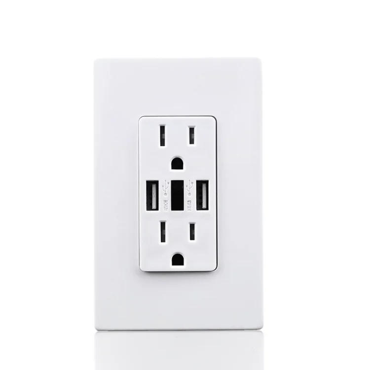 White 2-gang TV F Keystone Jacket Power Outlet Coaxial Usb Wall Plate,face Plates Faceplate CN;ZHE Motion JBFP27 CE ROHS ISO9001