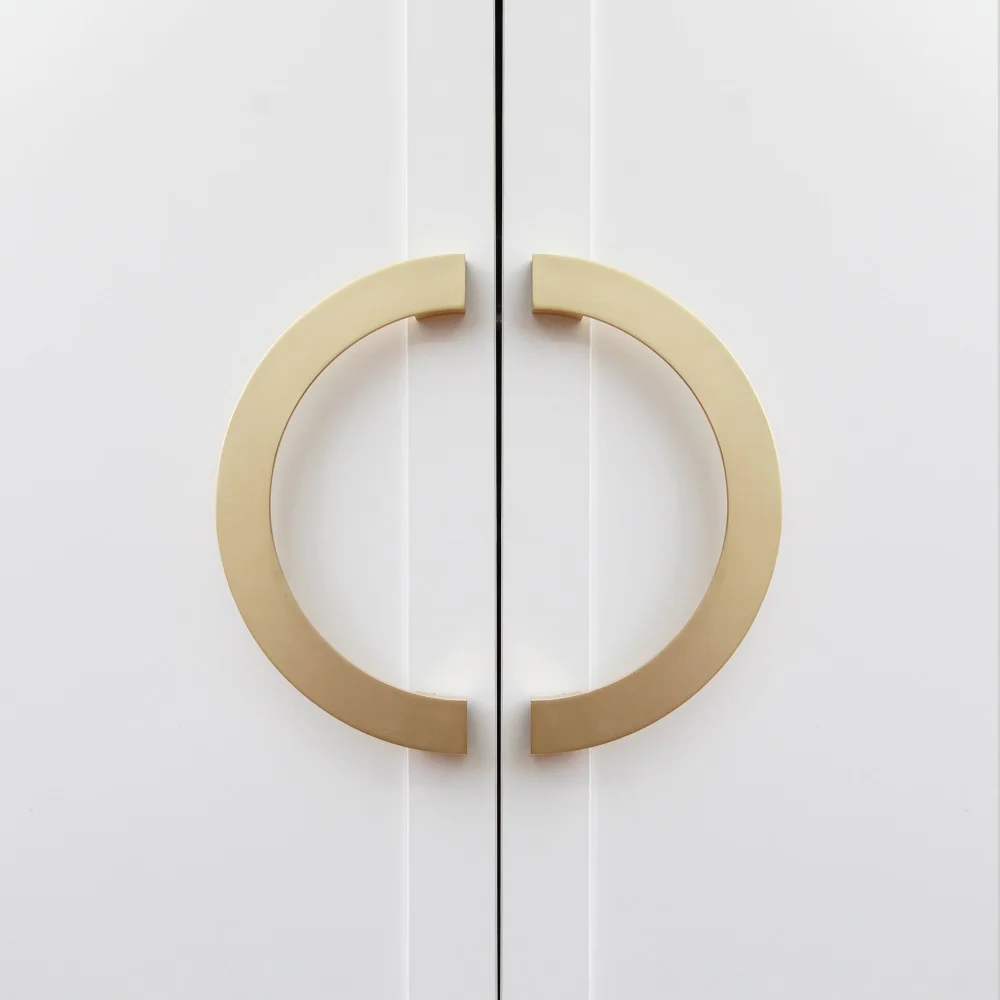 MAXERY Classical Design Half Moon Pull Handle Knob for Solid Timber Wood Cabinet Drawer