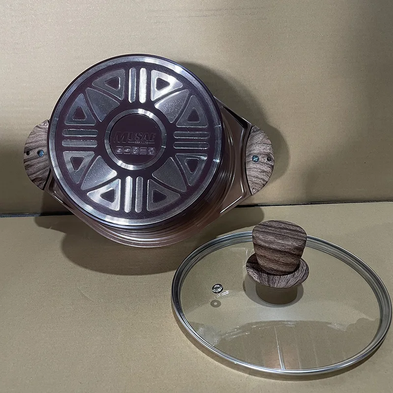 Musae Die Cast 19PCS Cookware Set Non-stick Marble Granite Coating Casseroles induction Cooker Spiral Bottom