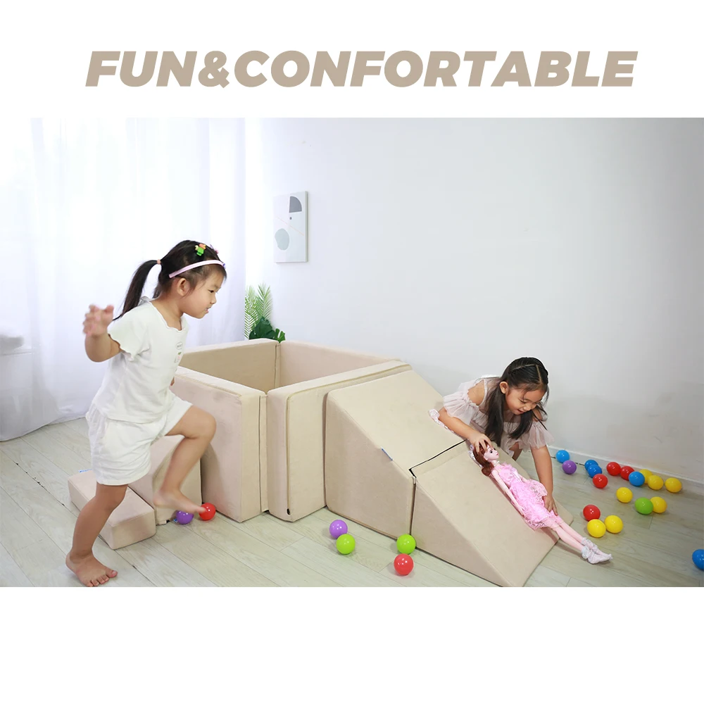 China High Quality Factory SAIEN Velvet Sponge Soft Baby Play Bed Children Play baby Couch Mini Kids Sofa