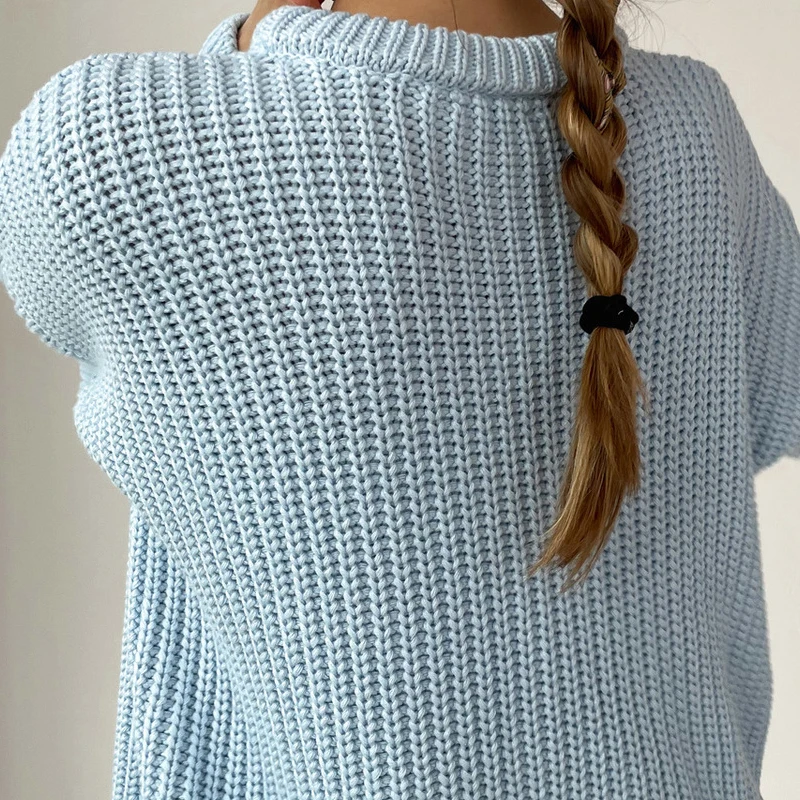 New fashion womens plus size casual elegant long sleeve plus size vintage cashmere sweater