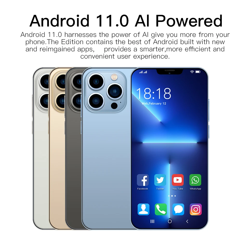 Global Version Smartphones 2021 i13 5.0 inch 512MB+4GB Low Price China Mobile Phones 4G Unlocked Smartphone