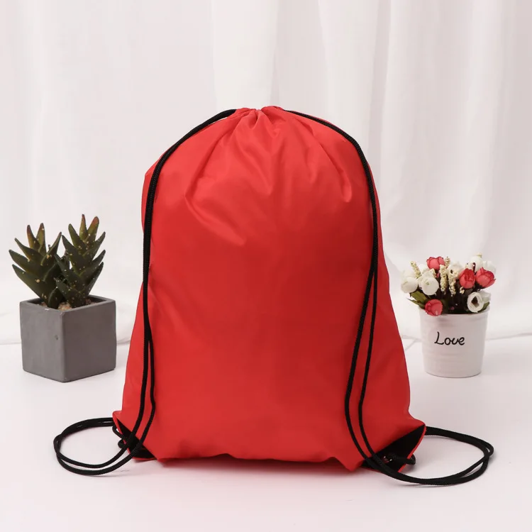 Spot wholesale fashion drawstring backpack bag Polyester Bundle Pocket drawstring backpack with logo