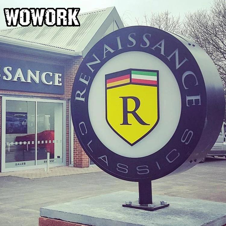 2024 WOWORK outdoor led aluminum advertising wall hanging front shop sign letter light box for store window display