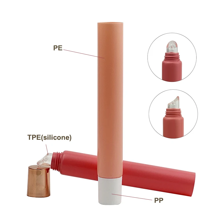 Customized 19mm TPE Silicone Applicator Lip Balm Stick Lip Gloss Container 15ml 20ml Squeeze Cosmetic Plastic Tube