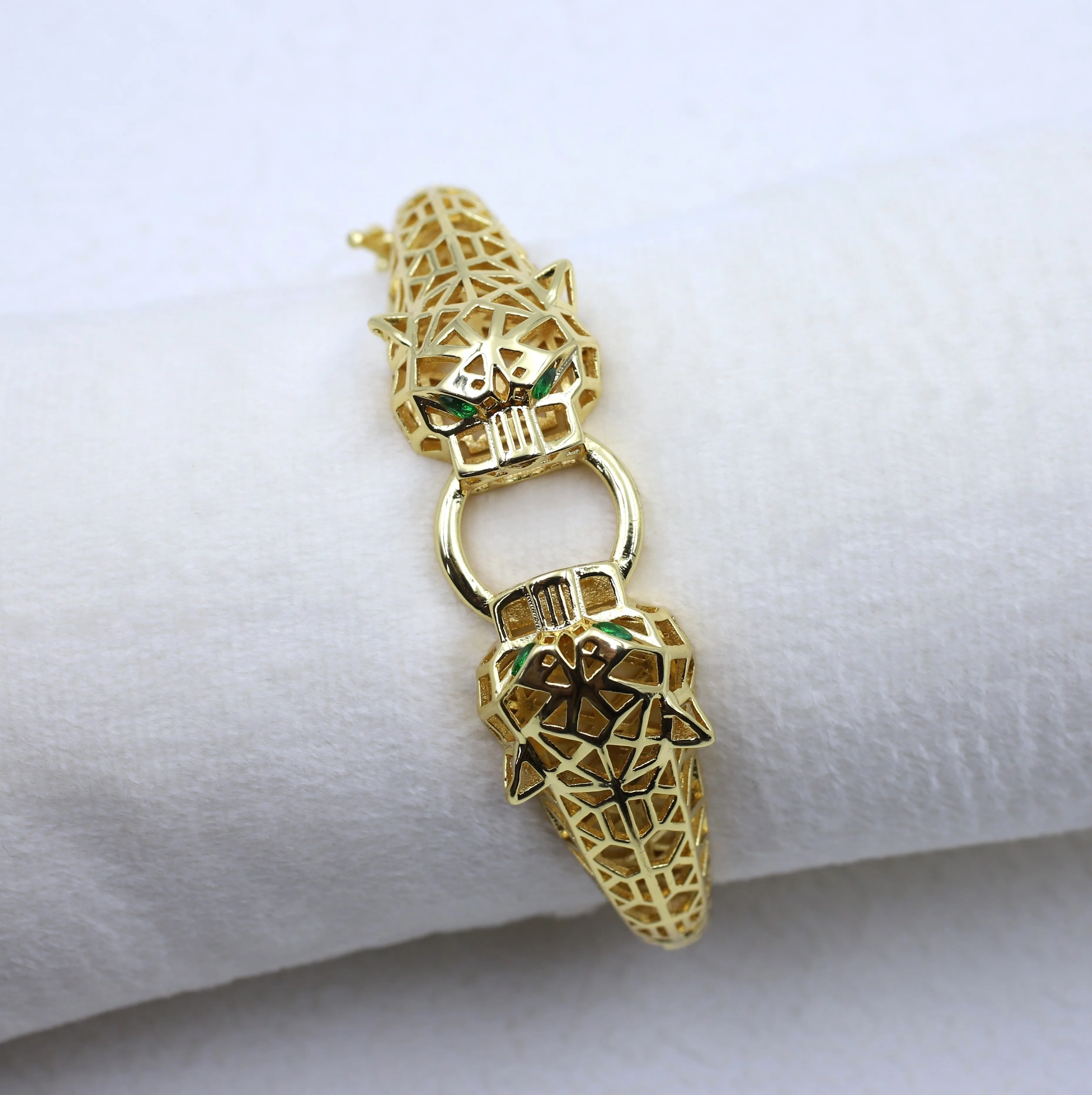 Модный Комплект украшений из 18-каратного золота 4 шт. 3D сетчатый набор с леопардовым принтом