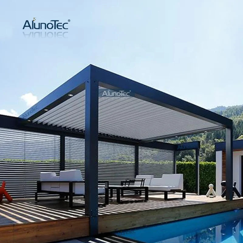 DIY Automatic Louver Roof Pergolas Outdoor Luxury Terrace Pergola Electric Gazebo with Heaters