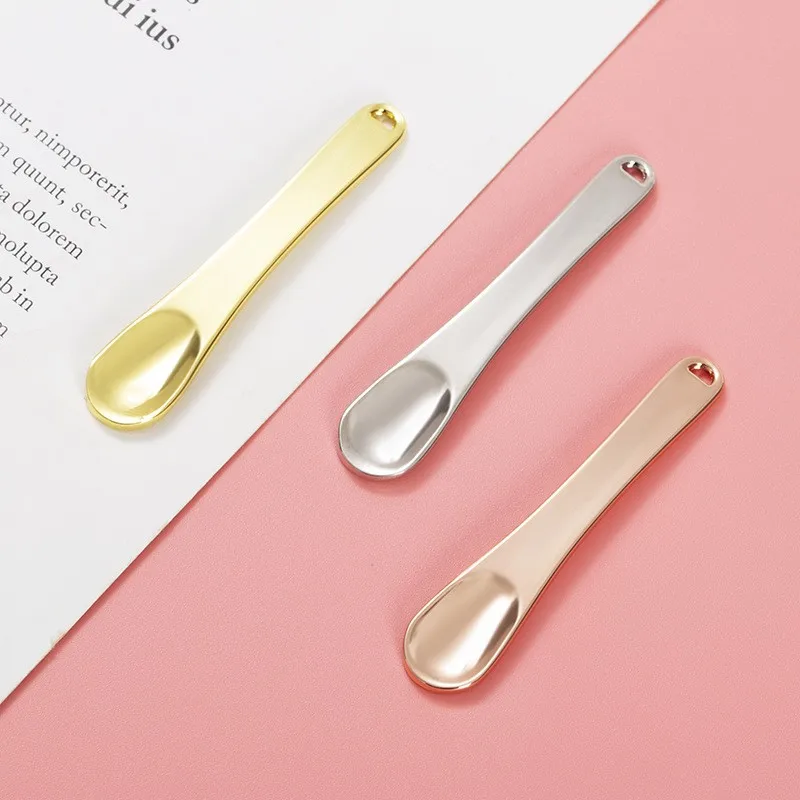 6cm Custom Logo Hot Selling Metal Skincare Scoop Spatula Spoon Cosmetic Applicator Cosmetic Eye Cream Massage