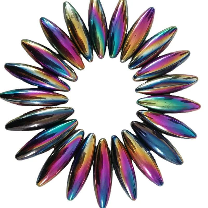 New Arrival Angel Aura Quartz Rainbow Titanium Crystal Hematite Magnet Stone For Decoration