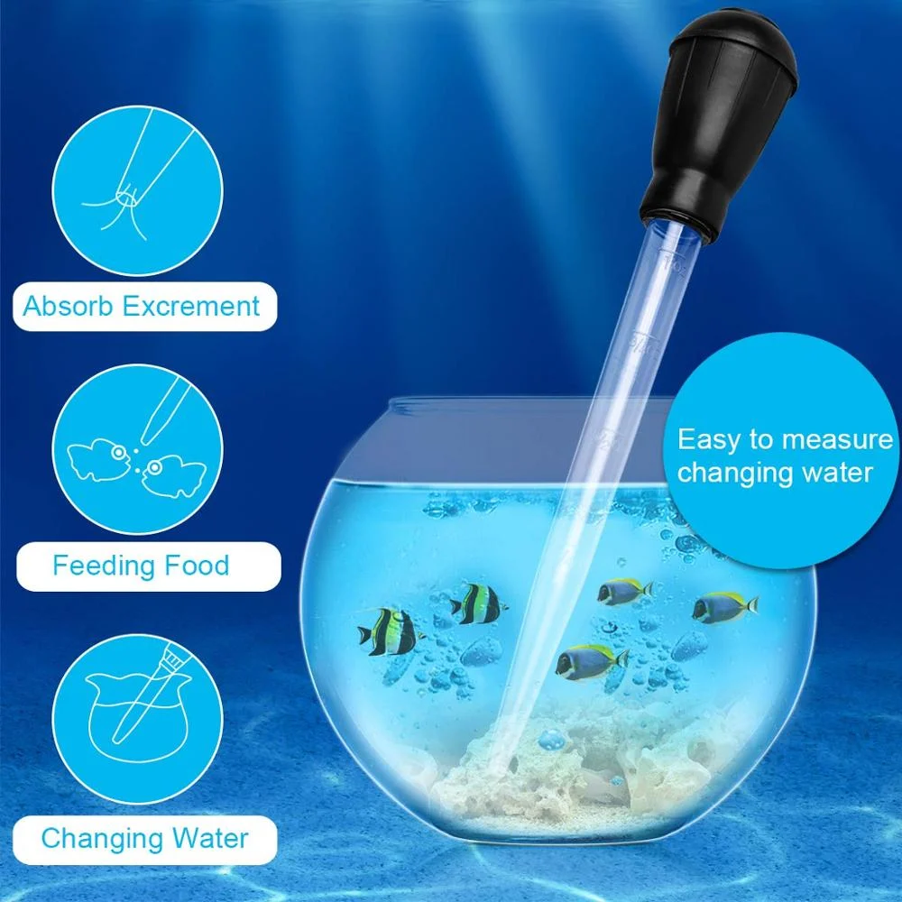 PortableAquarium Dropper Pipette Cleaner Manual Tool Fish Tank Siphon Pump Water Changer Aquarium Pipette Supply tube28cm 30ml