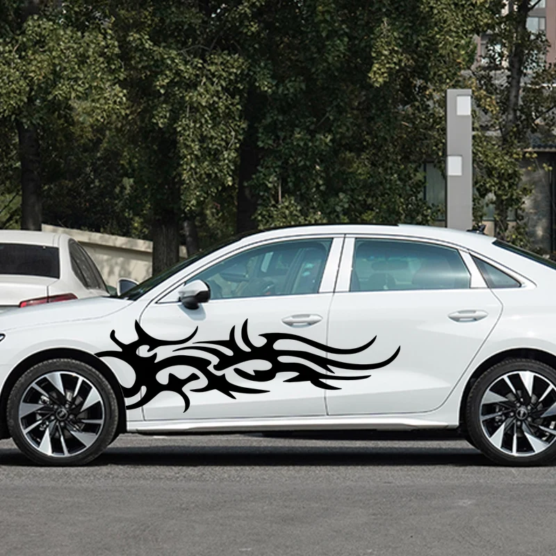 For Universal car DIY Flame Vinyl Decal Kit Waterproof Car and Motorcycle Gas Tank Stickers Universal Car Decals