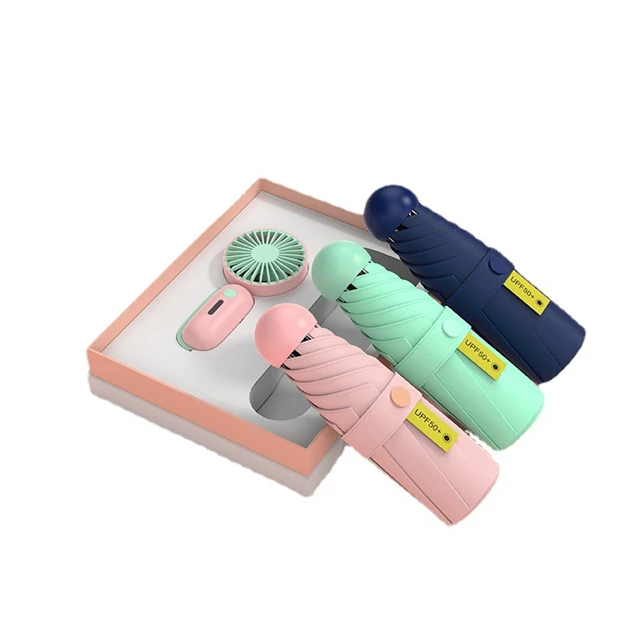 Sunday New product ideas 2022 Summer Fan umbrella promotional gifts set customize logo Corporate Gift for women